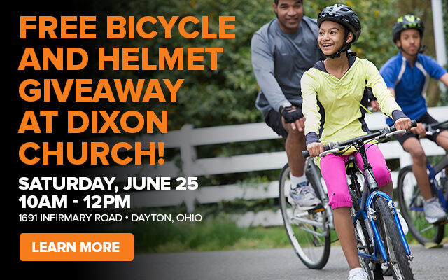 Free Bicycle and Helmet Giveaway at Dixon Church June 25th